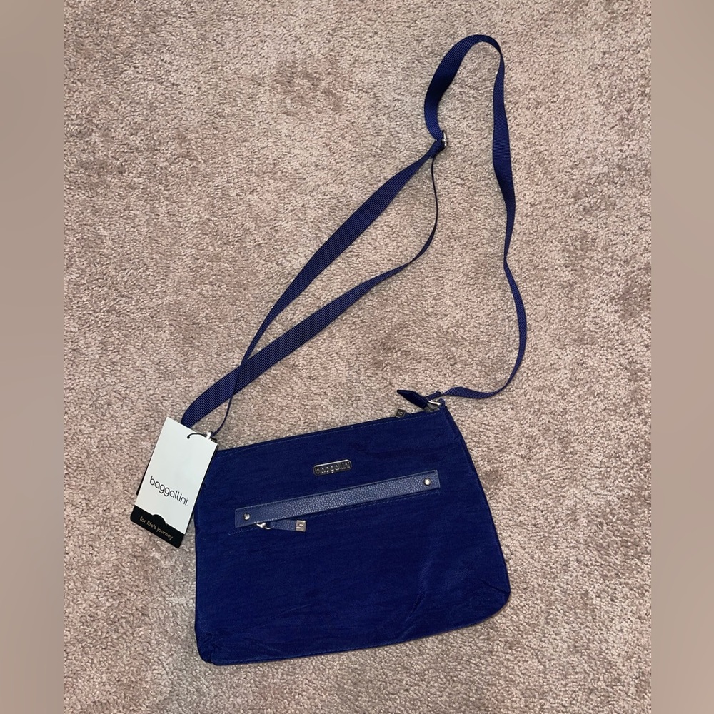 Dark blue cross body purse